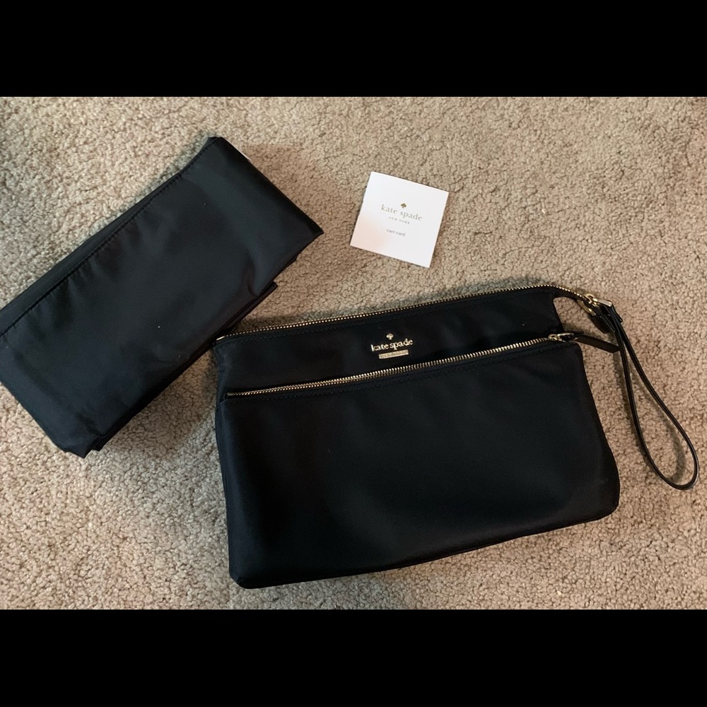 Kate Spade black diaper clutch
